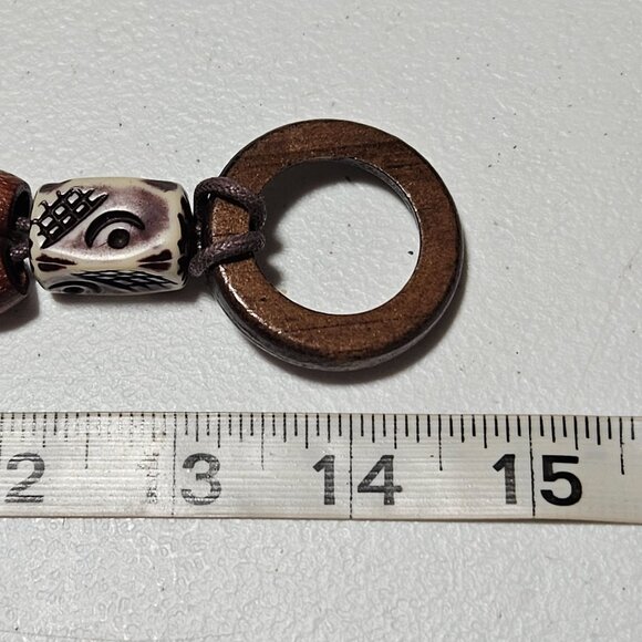 Handmade Boho Wooden Bead Tribal Ceramic Pendant Necklace Earthy Fashion Jewelry - Picture 8 of 8